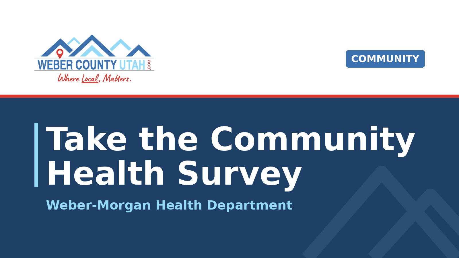 WeberCountyUtah.com title card reading Take the Community Health Survey