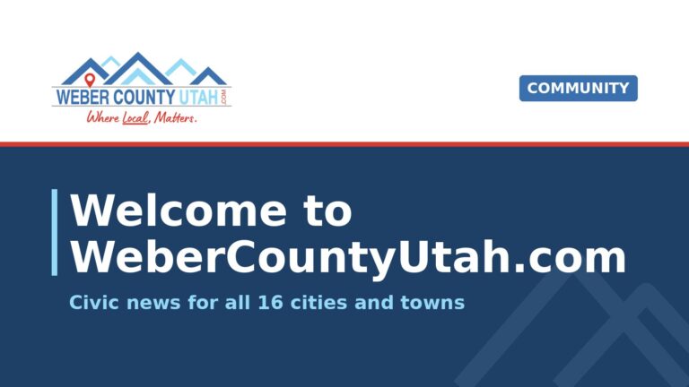 WeberCountyUtah.com title card reading Welcome to WeberCountyUtah.com